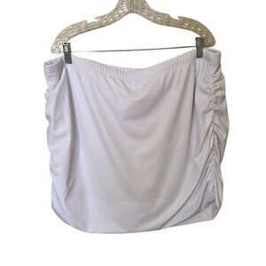 NEW Swimsuits For All Womens Ruched White Swim Skirt Size 24 Beach Vacation Reso